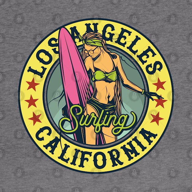 Los Angeles Surfing California by JabsCreative